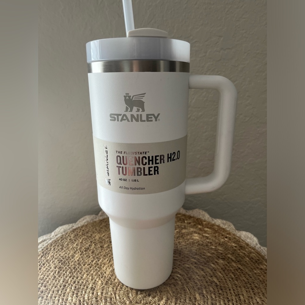 Brand new white Stanley Tumbler with straw